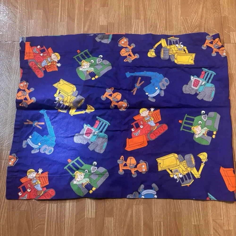 Vintage Bob The Builder Valance Curtain Panel 16H x 42W Children's Room Set Of 2